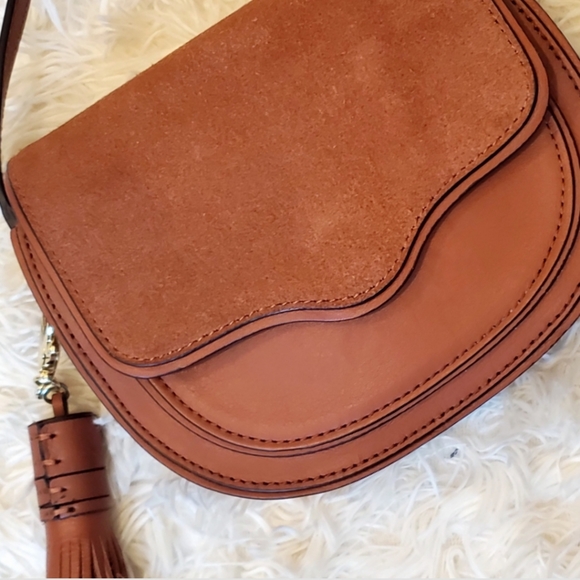 REBECCA MINKOFF MINI SUEDE & LEATHER SATCHEL - Picture 15 of 15